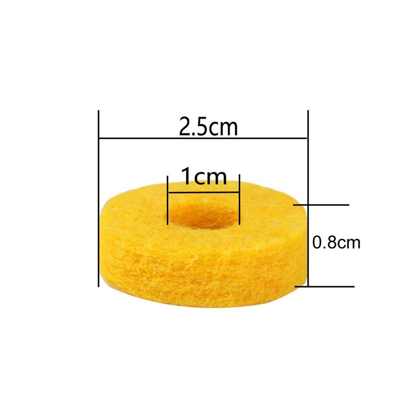 lasenersm 20 Pieces Assorted Color Drum Cymbal Felts Drum Felt Pads Drum Kit Cymbal Felt Pads Percussion Pad Replacement for Shelf Drums Kit Set Musical Instrument Accessory - Image 3